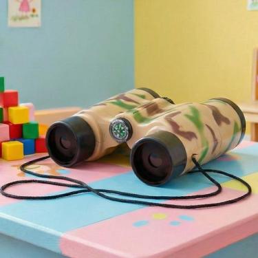 Imagem de Brinquedo Binóculo Bússola Cordão Infantil Camuflado Militar - Genéric