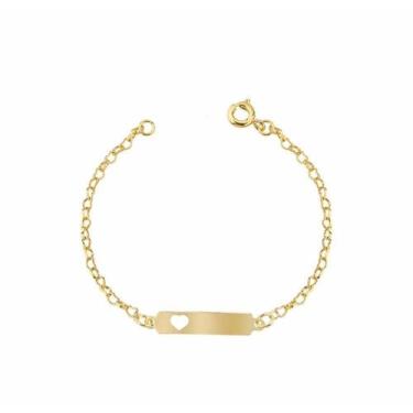 Imagem de Pulseira Infantil Plaquinha Lisa Bebe Recem Nascido Antialérgico 15cm 