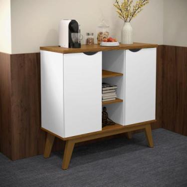 Imagem de Aparador Buffet Sala Prism 2 Portas e Pés Madeira Maciça - Patrimar Mó