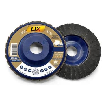 Imagem de Kit 2 Discos Lixa Flap Lix Refratário 4.1/2''x7/8'' Grão 80 - SIL