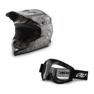 Imagem de Capacete Motocross Infantil Pro Tork Cartoon Racing + Óculos Pro Tork 