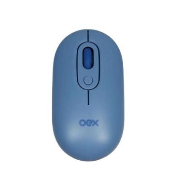 Imagem de Mouse Retro Sem Fio Wireless PC Notebook Oex MS604 Azul