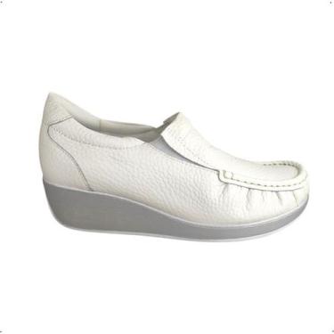 Imagem de Sapato Anabela Abutinado Usaflex Feminino Ortopedico 5743PL, 36, Branc
