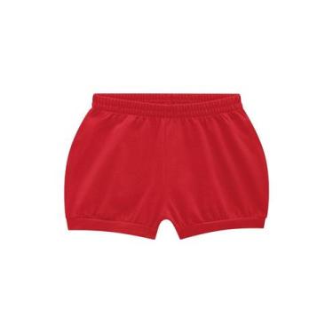 Imagem de Shorts bebe unissex em malha Brandili Baby, P, Vermelho