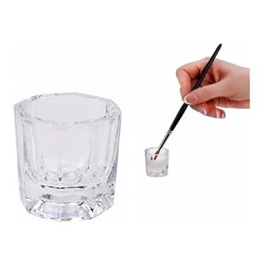 Imagem de 2 Pote Copo Dappen Vidro Mistura Pó Liquido Unha Gel Henna