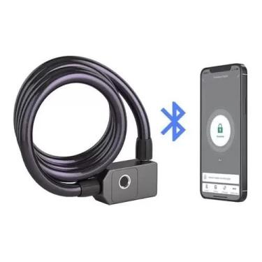 Imagem de Cadeado digital bluetooth corrente 1metro, bateria recarregável,chaves mecanica, app celular