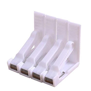 Imagem de 16 peças clipes de toalha de mesa de plástico branco com mola para toalha de mesa clipe suporte para piquenique de festa em casa