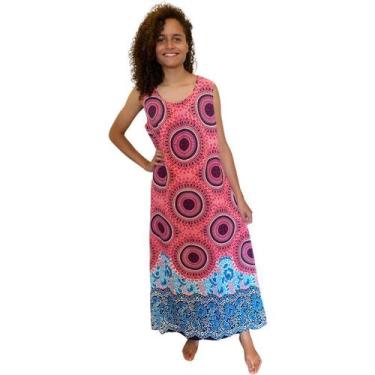 Imagem de Vestido Feminina Longo Indiano Regata Estampado Étnica 437 - Deeyaa