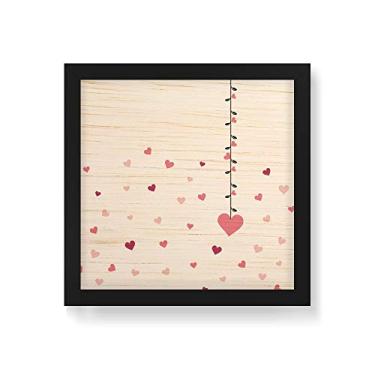 Imagem de Arte Maníacos Quadro Decorativo em Madeira Coração Mobile - 30x30cm (Moldura caixa em laca preta)
