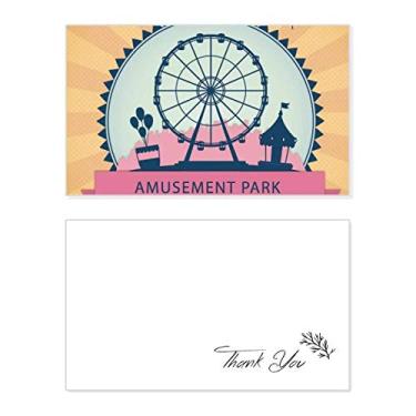 Imagem de Parque de diversões, estampa de roda-gigante preta, cartão de agradecimento, papel de aniversário, agradecimento de casamento