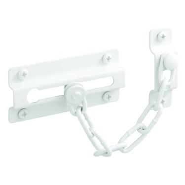 Imagem de Defender Security U 9852 Proteção de porta de corrente, aço estampado com corrente de aço, acabamento pintado em branco