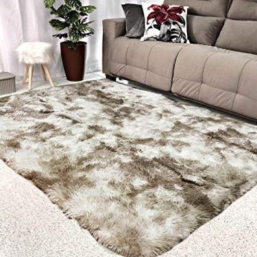 Imagem de Tapete Felpudo 1,50x 2,00 Peludo Para Sala E Quarto (Bege Mesclado)