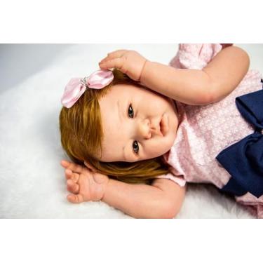 Imagem de Bebê Reborn Menina Tecido, Fio A Fio Ruiva - Mundo Azul E Rosa