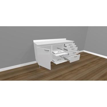 Imagem de Balcão Para Dentista Triplo Com Gavetas - Deki Light