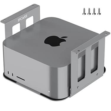 Imagem de IFCASE Suporte sob a mesa de alumínio para Mac Studio M4 M3 M2 M1 Max, ultra com almofada antiarranhões (prata)
