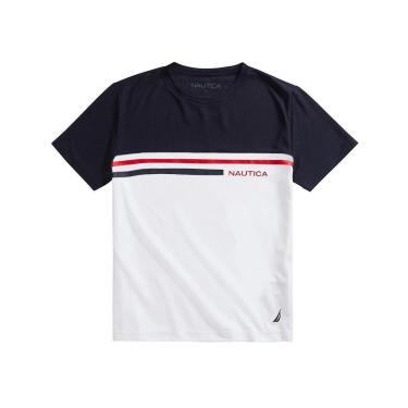 Imagem de Camiseta Nautica Masculina Colorblock Marinho e Branca-Masculino