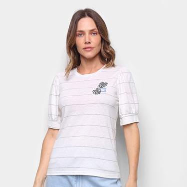 Imagem de Blusa Hang Loose Listrada Manga Bufante Feminina-Feminino