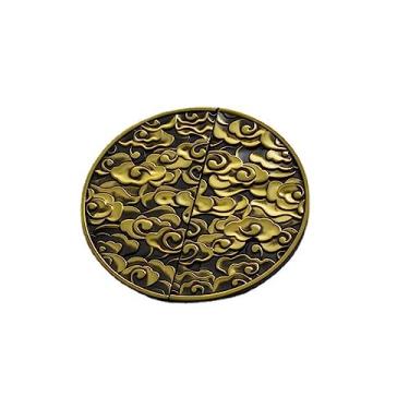 Imagem de WJXFHTD Puxador de armário de meia lua com 2 puxadores de estilo chinês exclusivo para armário com alça de liga de zinco antiga (bronze escuro)