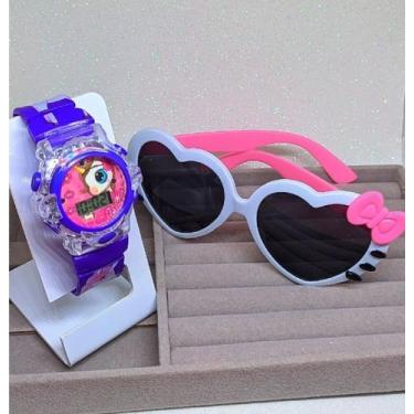 Imagem de Kit Relógio Digital Pisca luz Colorido Toca Música Meninos/Meninas Per