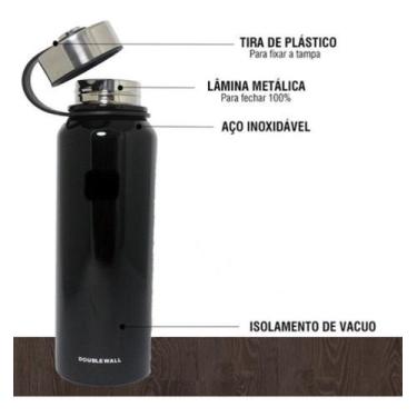 Imagem de Garrafa Termica a Vacuo vacuum bottle Resistente 1200ml Preto - zem