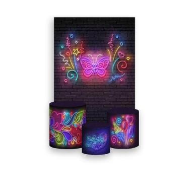 Imagem de Painel De Festa Vertical 1,50 x 2,20 + Trio De Capas Cilindro - Efeito