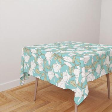 Imagem de Toalha De Mesa Quadrada 4 Lugares Tecido Oxford Flores - 140x140cm - C