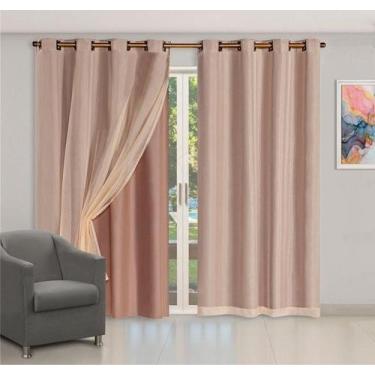 Imagem de Cortina Blackout 2,80 x 2,30 Quarto Menina Luz Voil Tecido - Brenda Ca