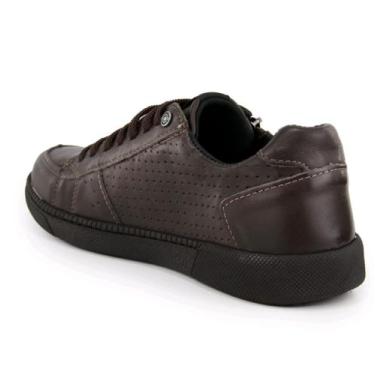 Imagem de Sapatênis Masculino Com Zíper Lateral De Couro - BR2, Marrom, 41