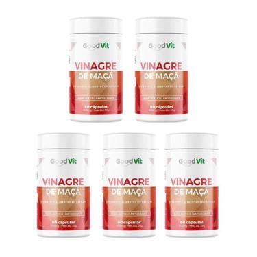 Imagem de Kit 5 Vinagre De Maçã Ácido Acético 60 Capsulas - Good Vit