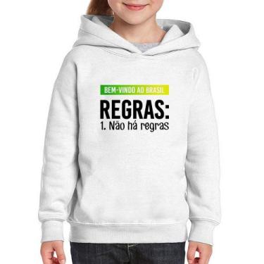 Imagem de Moletom Infantil Regras: Não há regras - Foca na Moda, Branco, 12