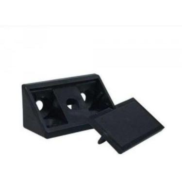Imagem de Cantoneira Conector  04 Furos Preto Para Moveis 100 Unid - ferragens R