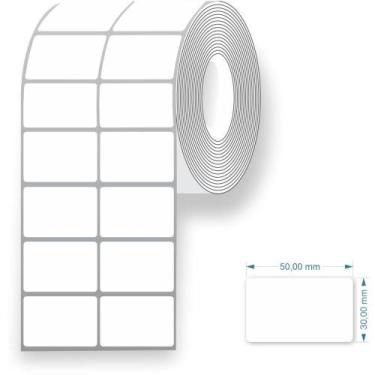 Imagem de Etiqueta para Código de Barras Couchê 50X30MM - 30M, 2 Carreiras - Gre