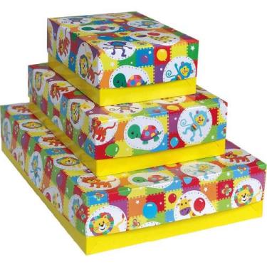 Imagem de Caixa para Presente com Tampa Festas Pequena 19X14,5X7,5 Sortido - Pac