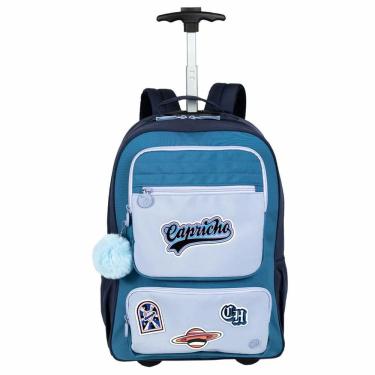 Imagem de Mochila Carrinho Grande Capricho Class Cosmic Patches - Azul