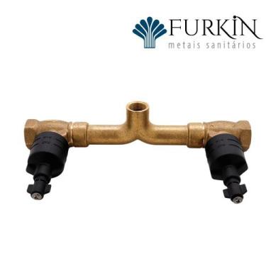 Imagem de Base Para Misturador De Chuveiro Metal 3/4  Amarelo - Furkin
