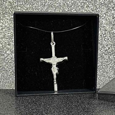 Imagem de Pingente Crucifixo Cruz Cristo Prata Maciça 925 4 Cm X 2 Cm - La&Ny, P