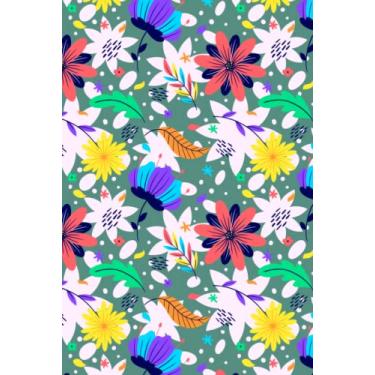 Imagem de A notebook with a set of colorful flowers: journal/Notebook hardcover with floral charm - Floral Notebook for Keepsake Memories and Journaling