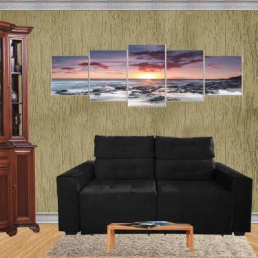Imagem de Sofa Retratil E Reclinavel 2 Metros German  - Beatriz Decor , PRETO