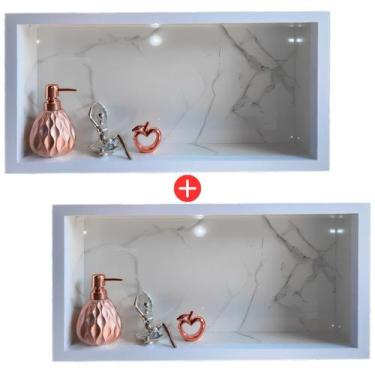 Imagem de Kit 02 Nicho de Porcelanato Branco Carrara Polido 60x32cm - LOMINA Sma