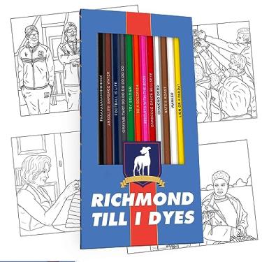 Imagem de Lápis de cor e páginas para colorir Richmond Till I Dyes para fãs do programa | Conjunto de presente de 12 lápis de paródia com referências inteligentes para programas e 10 páginas divertidas para