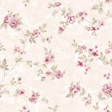 Imagem de Papel de parede floral rosa para quarto de meninas - papel de contato de flores, autoadesivo para bancadas, papel de parede princesa Boho para armários, cômodas, parede de destaque 44,5 x 797,6 cm