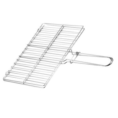 Imagem de Cesta de grelha de aço inoxidável: Grelhador de peixe resistente com alça portátil para acampamento churrasqueira antiaderente para fogueira