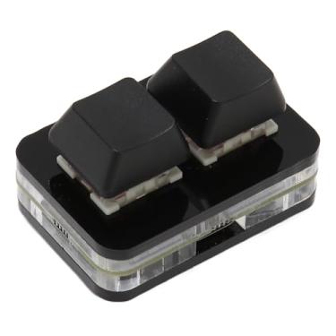 Imagem de Teclado de Programação Macro, Mini Teclado USB de 2 Teclas Plug and Play Compacto Com Suporte para Função de Memória Hot Swap para Linux para OS X para Tablet (Preto)