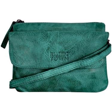 Imagem de Bolsas tiracolo de couro para mulheres - Carteira clutch de pulso - Bolsa tiracolo vintage para sela (pequena), Verde, Small