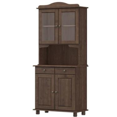 Imagem de Cristaleira Madeira Maciça 4 Portas 88 cm 8926 Cafe Milani Store, Cafe