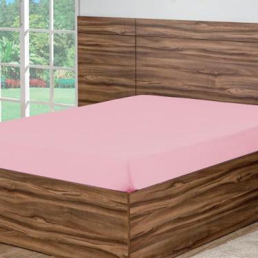 Imagem de Lençol com Elástico Casal Vapt-Vupt Rosa 1 Peça - Bordados Ricardo