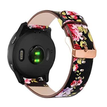 Imagem de Abanen Pulseiras femininas de couro de 18 mm para Garmin Vivoactive 4S / Venu 2S / Venu 3S / Vivomove 3S, pulseira feminina de liberação rápida com fecho ouro rosa para Forerunner 255s/265s (preto)