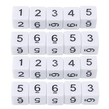 Imagem de 20pcs de 16 Mm de Plástico de Seis Lados Adereços de Jogo, Cubo de Dados Multifuncionais para Jogos de Tabuleiro Em Sala de Aula de Adesivo de Diy Contagem de Ensino