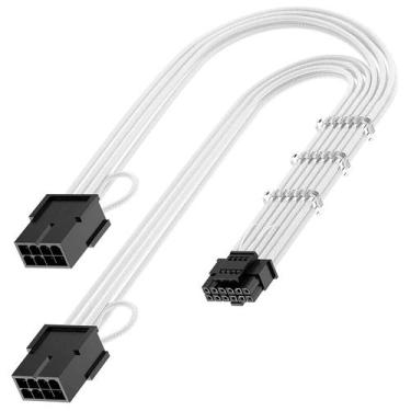 Imagem de ADAPTADOR PCI-E 5.0 12VHPWR 16PIN PARA 2x8 PINOS 6+2 BRANCO - QINGSEA