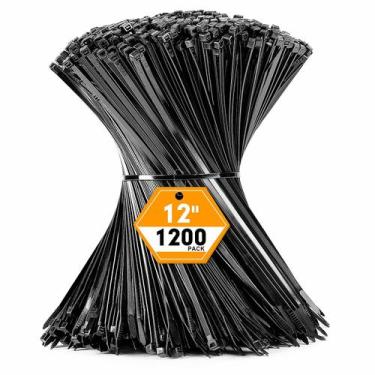 Imagem de 1200 Abraçadeiras de Nylon Pretas RAZCC (30cm) - Resistentes